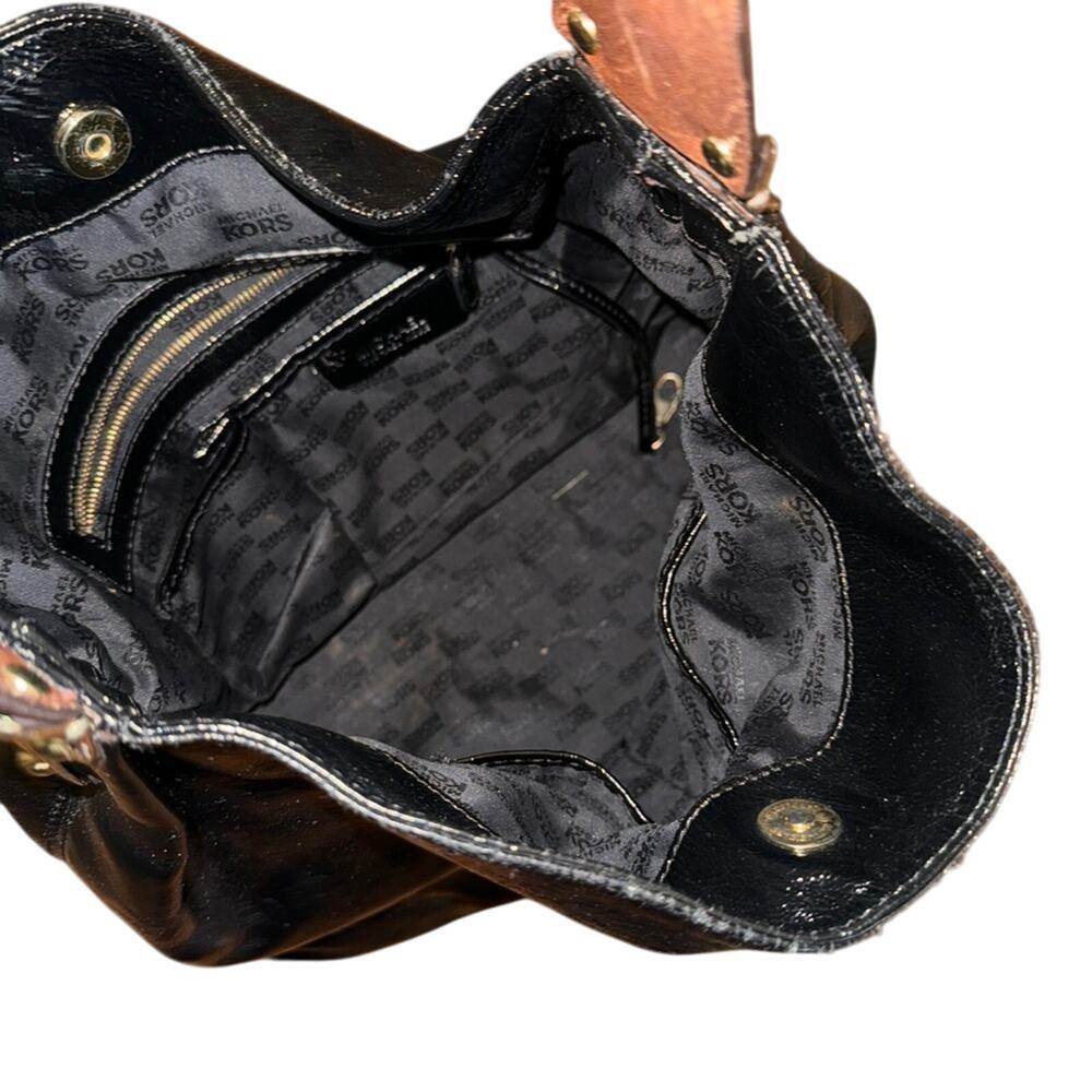 Michael Kors Joplin Patent Leather Hobo Large Shoulder Bag Black - Picture 7 of 12